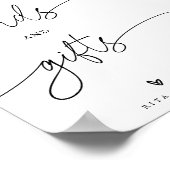 Calligrafy Cards und Gift Favor Wedding Sign Poster (Ecke)