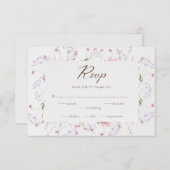 Calligrafy Cream Watercolor Wildblume RSVP Card Begleitkarte (Vorne/Hinten)