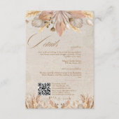 Calligrafy Fall Boho Script Hochzeitdetails Begleitkarte (Vorderseite)