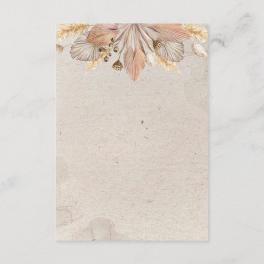 Calligrafy Fall Boho Script Hochzeitdetails Begleitkarte (Rückseite)