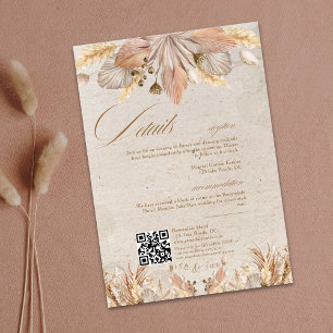 Calligrafy Fall Boho Script Hochzeitdetails Begleitkarte