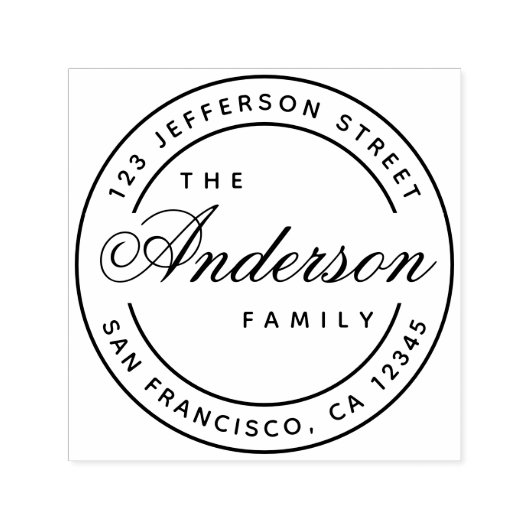 Calligrafy Family Name Elegante Script-Adresse Permastempel (Design)