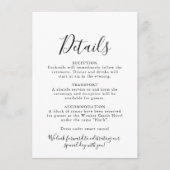 Calligrafy Formal Wedding Details Umschließungskar Begleitkarte (Vorderseite)