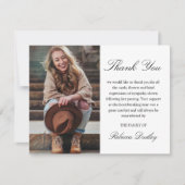 Calligrafy Foto Danke Karte | BEILEID (Vorderseite)