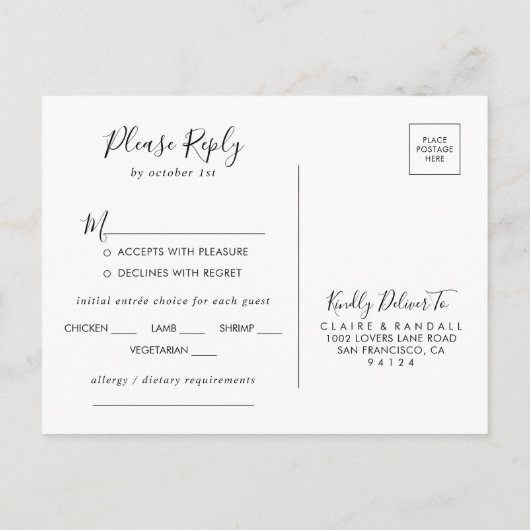 Calligrafy Foto Menü UAWG Postkarte (Rückseite)