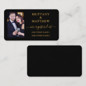 Calligrafy Foto Wedding Registry Gold Black Begleitkarte (Vorne/Hinten)