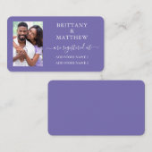 Calligrafy Foto Wedding Registry Periwinkle Begleitkarte (Vorne/Hinten)