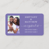 Calligrafy Foto Wedding Registry Periwinkle Begleitkarte (Vorderseite)