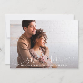 Calligrafy Foto Wedding Save the Date Card