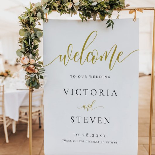 Calligrafy Gold Begrüßungszeichen Poster