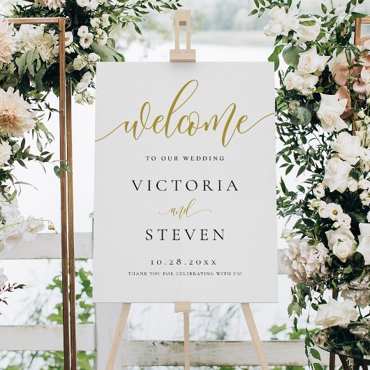 Calligrafy Gold Begrüßungszeichen Poster