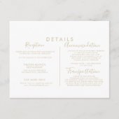 Calligrafy Gold Chic Wedding Details Begleitkarte (Vorderseite)