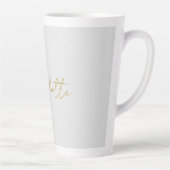 Calligrafy Gold Color Gray Custom Personal Edit Milchtasse (Rechts)