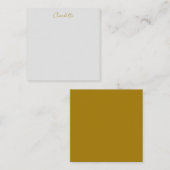 Calligrafy Gold Color Gray Custom Personal Edit Mitteilungskarte (Vorne/Hinten)
