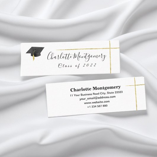Calligrafy Gold Foil Abschluss Name Card Telefonnummerkarte