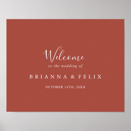 Calligrafy Graceful Wedding Willkommenszeichen Poster (Vorne)
