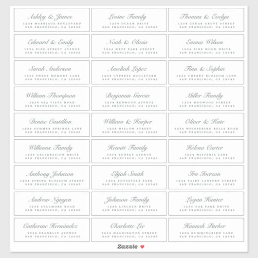 Calligrafy Guest Address Labels ORDER 8" oder 14"! (Blatt)