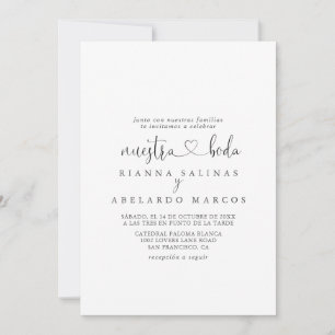 Calligrafy Liebe Extravagant Script Nuestra Boda W Einladung