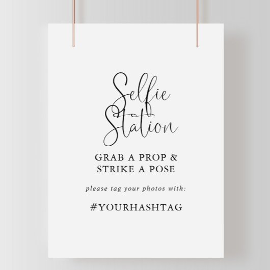 Calligrafy Liebe Extravagant Script Selfie Station Poster