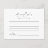 Calligrafy Liebe Extravagant Script Wedding Advice Postkarte (Vorderseite)