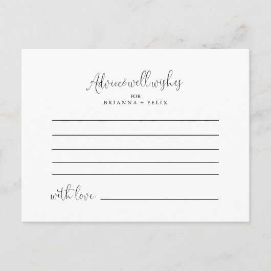 Calligrafy Liebe Extravagant Script Wedding Advice Postkarte (Vorderseite)