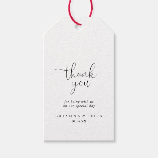 Calligrafy Liebe Extravagant Script Wedding Vielen Geschenkanhänger (Vorderseite)