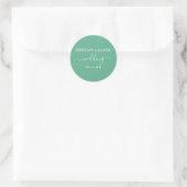 Calligrafy Mint Green Wedding Umschlag Aufkleber (Tasche)