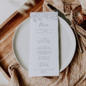 Calligrafy Neutral Wildblume Dinner Menu Menükarte