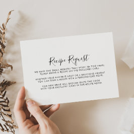 Calligrafy Schwarz-weiß Wedding Recipe Anfrage Begleitkarte