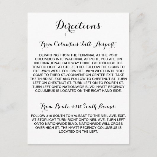 Calligrafy Script Directors Card Begleitkarte (Vorderseite)