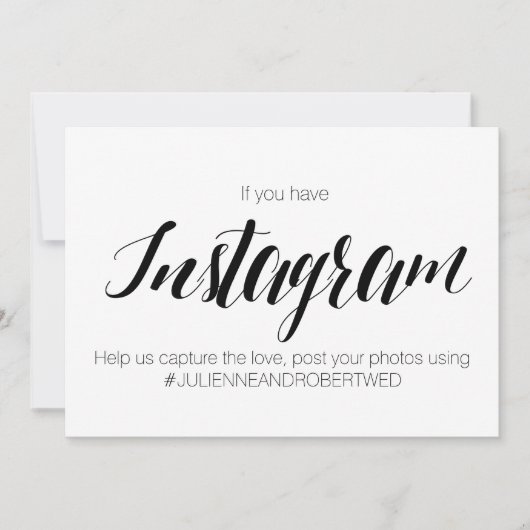 Calligrafy Style "Instagram Hashtag" Hochzeitszeic (Vorderseite)