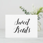 Calligrafy Style "Sweet Leckereien" Hochzeitssymbo Einladung (Stehend Vorderseite)