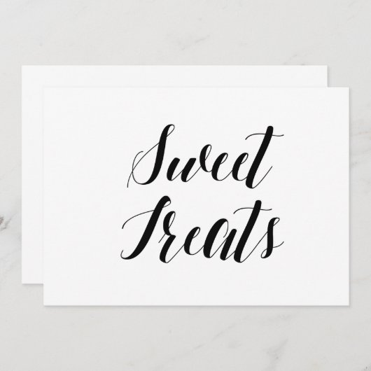 Calligrafy Style "Sweet Leckereien" Hochzeitssymbo Einladung (Vorne/Hinten)