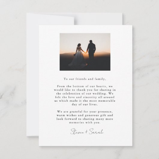 Calligrafy Wedding Danke-Card-Foto Einladung (Rückseite)