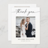 Calligrafy Wedding Danke-Card-Foto Einladung (Vorne/Hinten)