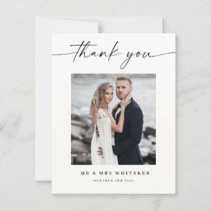 Calligrafy Wedding Danke-Card-Foto Einladung