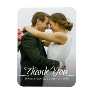 Calligrafy Wedding Danke Personalisiertes Foto Magnet