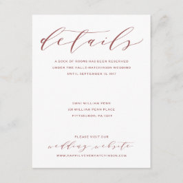 Calligrafy Wedding Details Card | Burgund Begleitkarte
