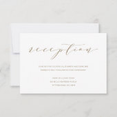 Calligrafy Wedding Reception Card | Gold Einladung (Vorderseite)