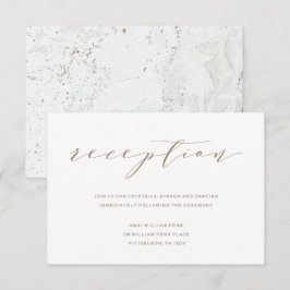 Calligrafy Wedding Reception Card | Gold Einladung