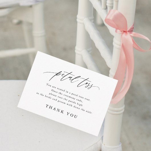 Calligrafy Wedding Send Off Petal Toss Begleitkarte