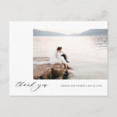 Calligrafy Wedding Vielen Dank Foto Postcard Postkarte (Vorderseite)