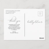 Calligrafy Wedding Vielen Dank Post Card Postkarte (Rückseite)