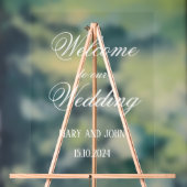 Calligrafy white Simple Script Hochzeitsempfang Acrylschild (Neutral)