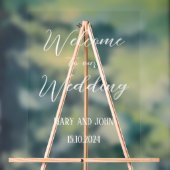 Calligrafy white stylish script weding welcome acrylschild (Neutral)