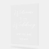 Calligrafy white stylish script weding welcome acrylschild (Winkel)