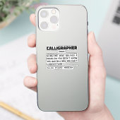 Calligraph Noun Definition Calligraphy Lover Aufkleber (Telefon)