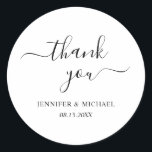 Calligraphed Elegant Modern Simple Danke Runder Aufkleber<br><div class="desc">Ihr individueller Text Elegant Modern Simple Danke Template Typografie Classic Round Sticker.</div>