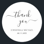 Calligraphed Elegant Modern Simple Danke Runder Aufkleber<br><div class="desc">Ihr individueller Text Elegant Modern Simple Danke Template Typografie Classic Round Sticker.</div>