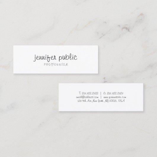 Calligraphed moderne berufliche saubere Schablone Mini Visitenkarte (Vorne/Hinten)